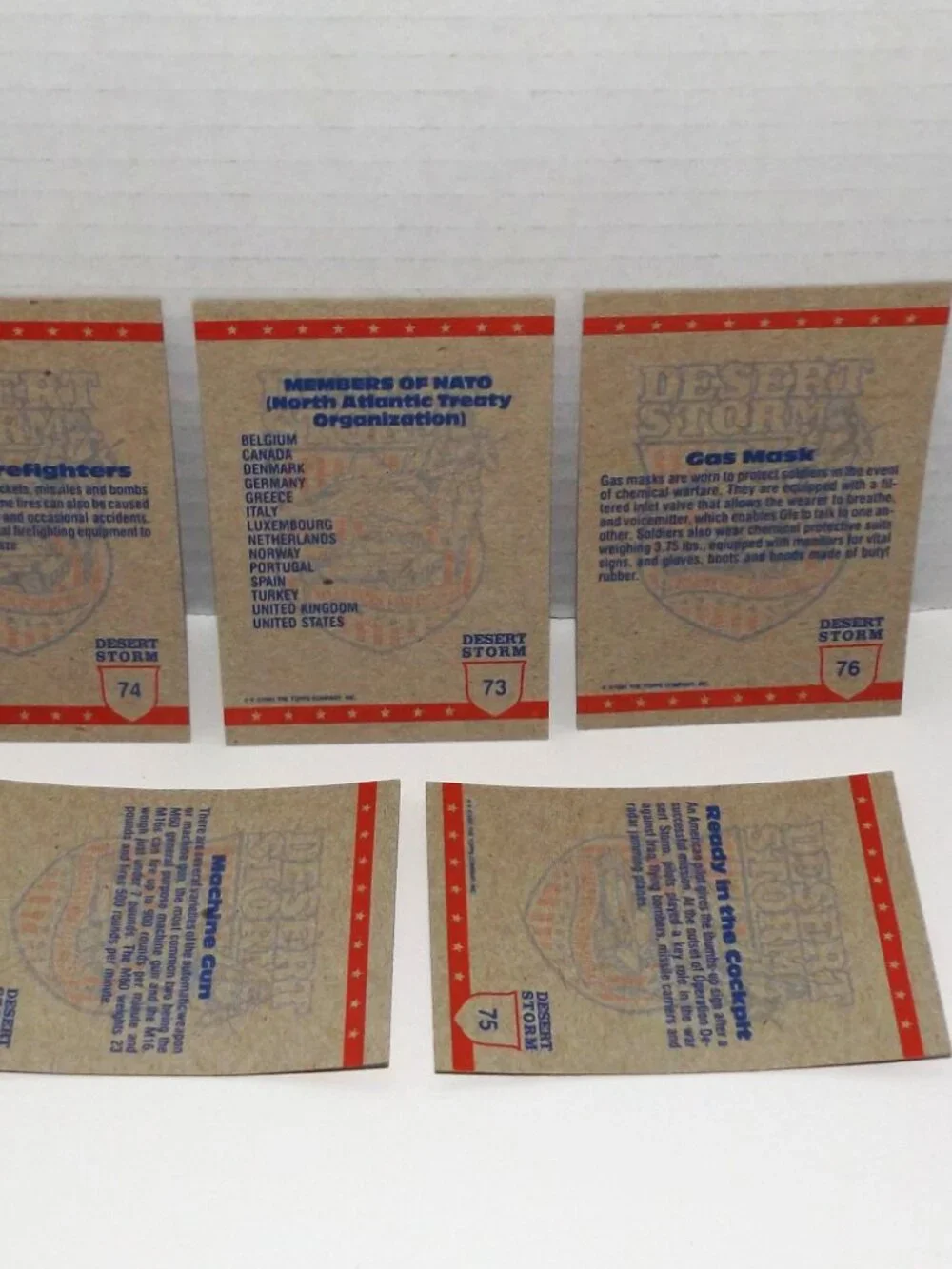 1991 Desert Storm Series 1 Mixed Trading Cards & Stickers Lot w/Org. Box